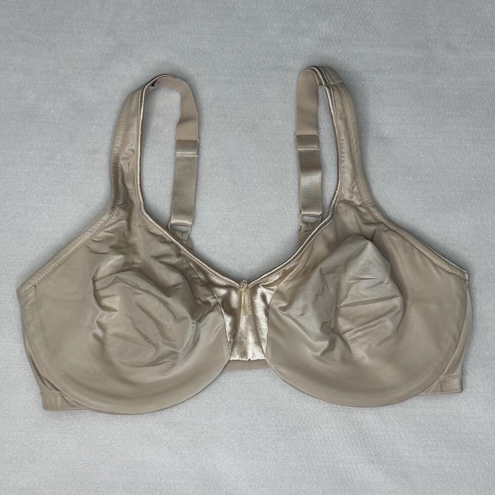 Olga Bra Womens 36DD Beige Minimizer Underwire Full Coverage Satin Unlined Soft